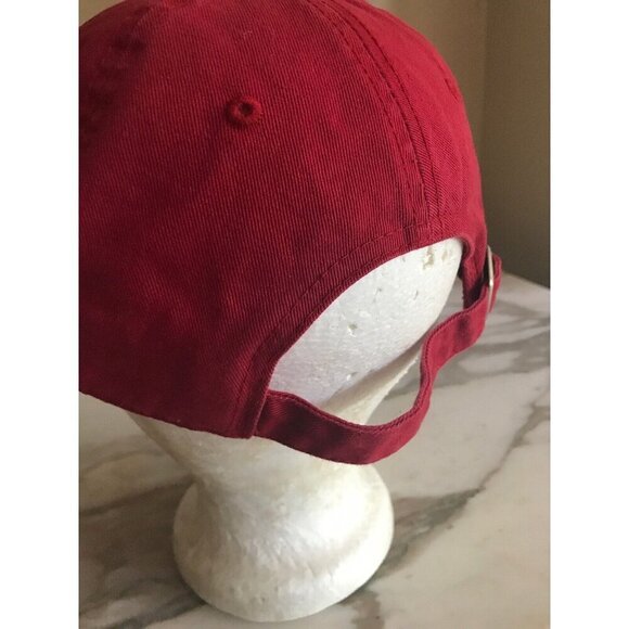 ECCO World Class Red Golf Hat Cap Strap Back Adjustable White Logo - Picture 3 of 5